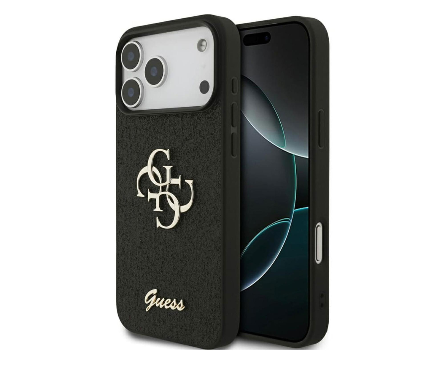 Guess Fixed Glitter Big 4G do iPhone 17 Pro Czarny