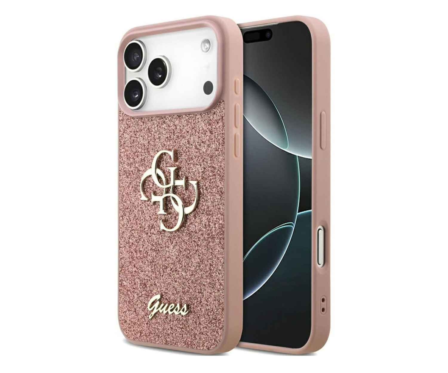 Guess Fixed Glitter Big 4G do iPhone 17 Pro Max różowy