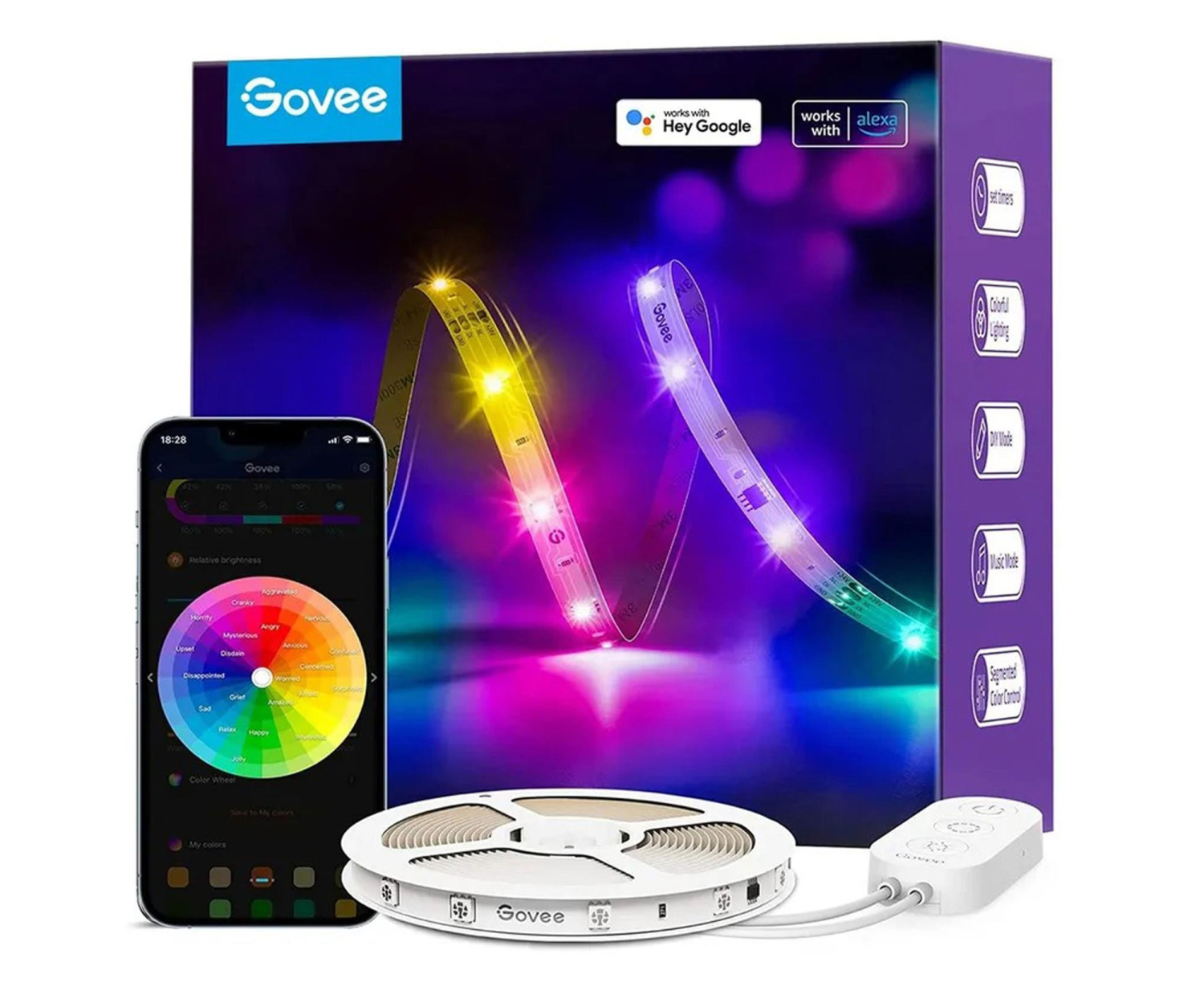 Govee Govee H618C Basic LED Strip Light 10m Taśma LED Wi-Fi, Bluet