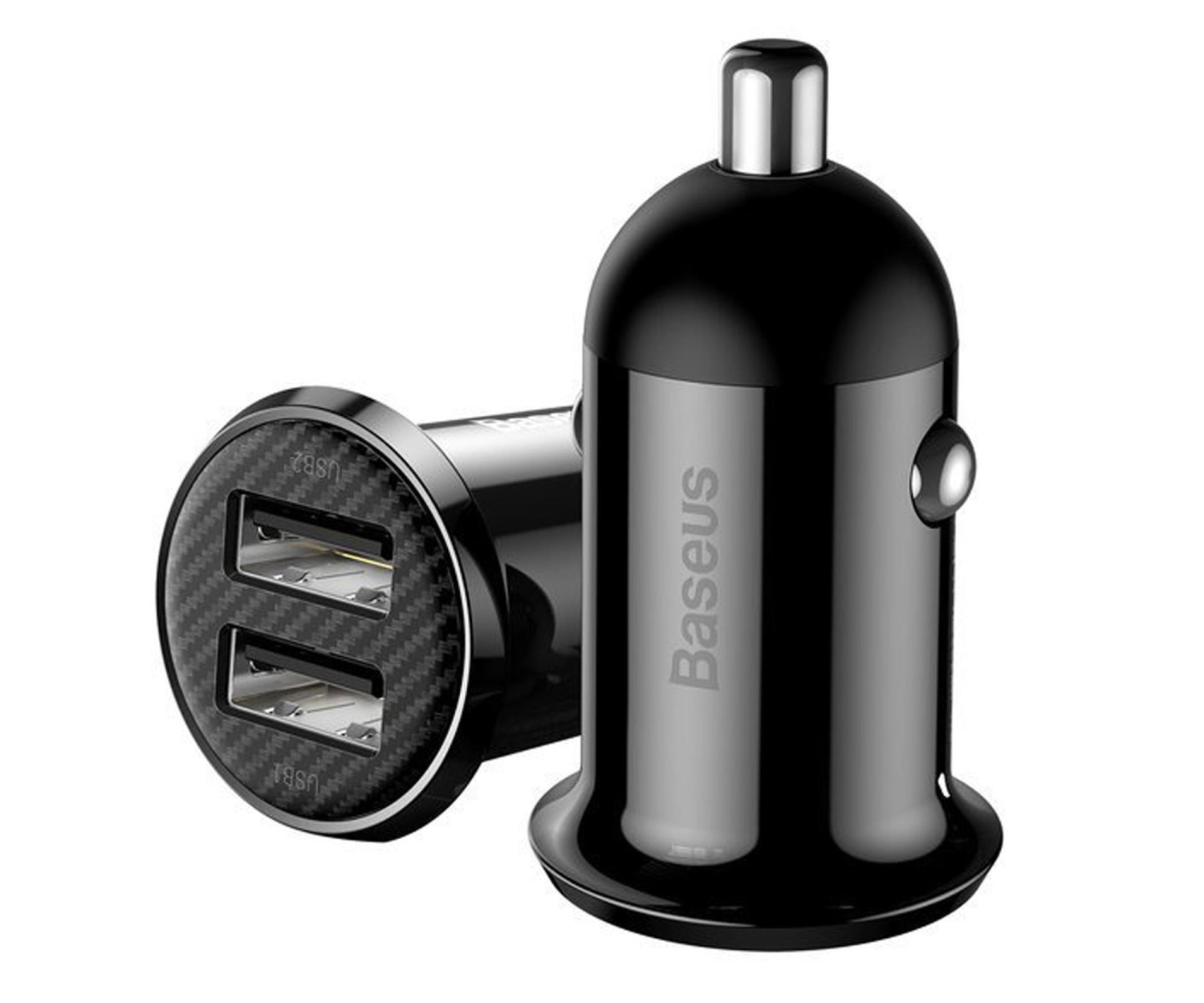 Baseus Ładowarka samochodowa Grain Pro (Dual USB 4.8A ) Black