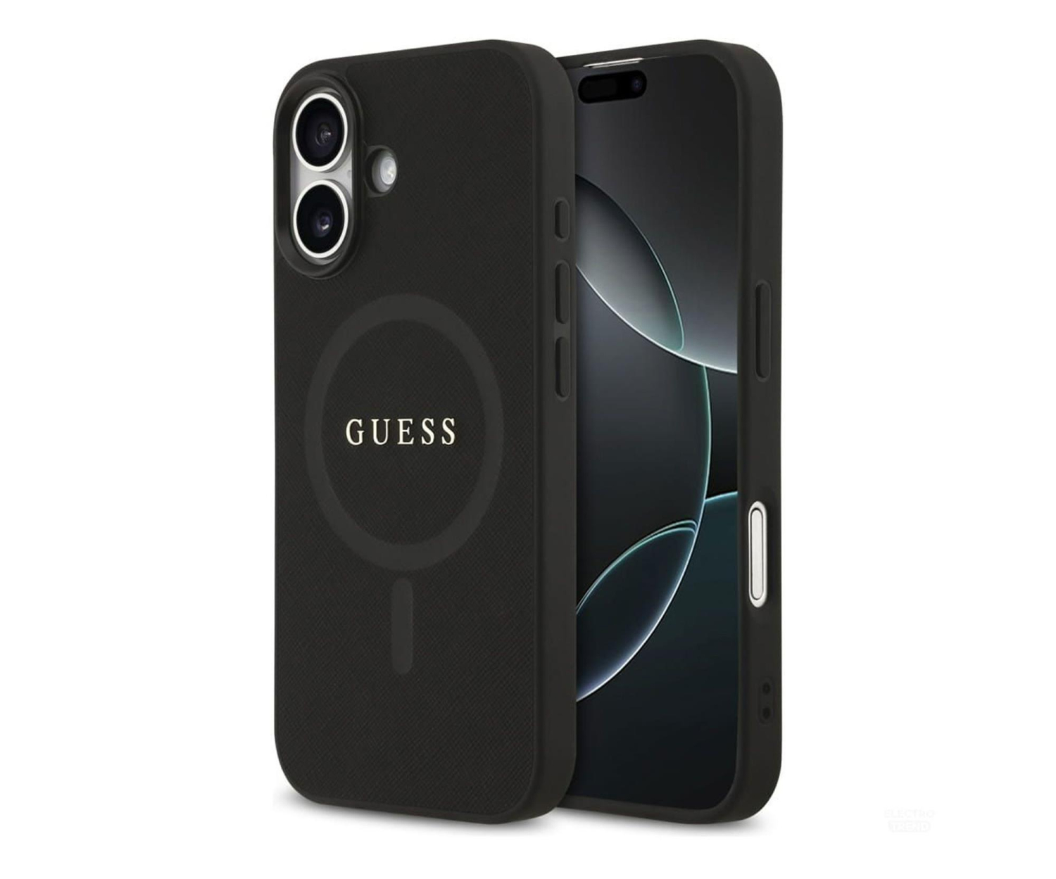 Guess Saffiano Classic Logo MagSafe do iPhone 17 czarny