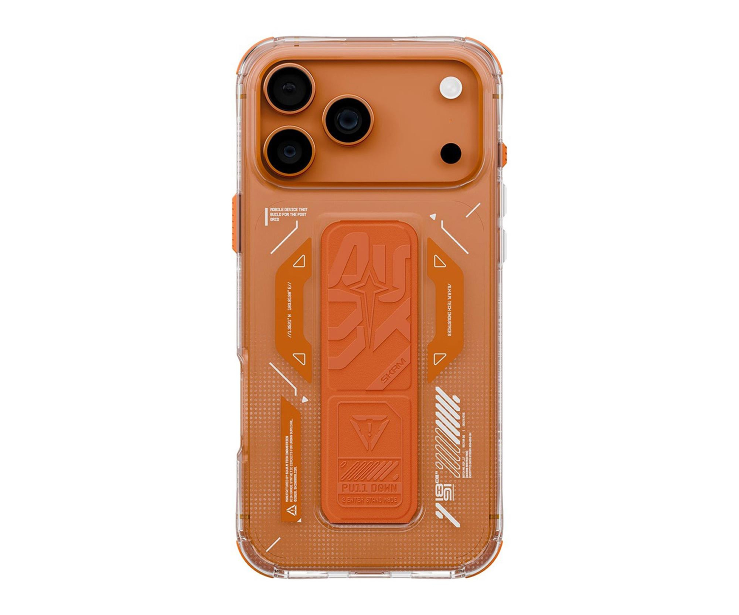 Skinarma Helio Mag-charge + Grip stand do iPhone 17 Pro Max pomarańcz
