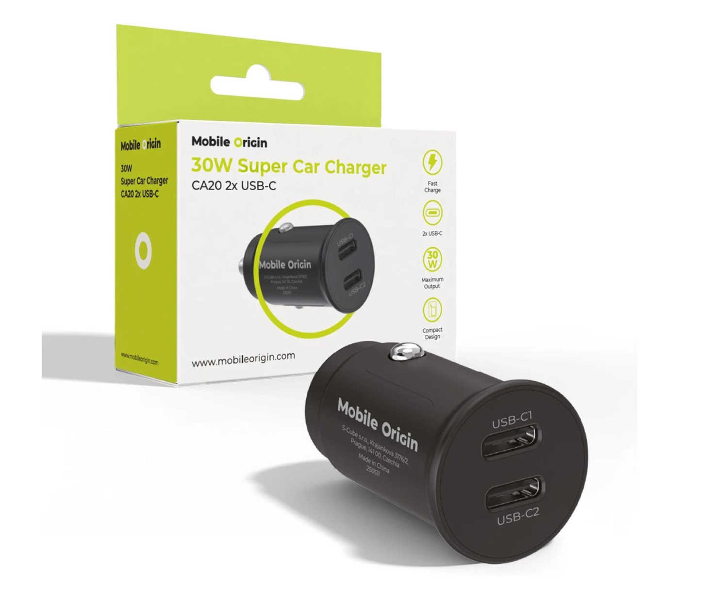 Mobile Origin Super Car Charger 30W CA20 - 2x USB-C