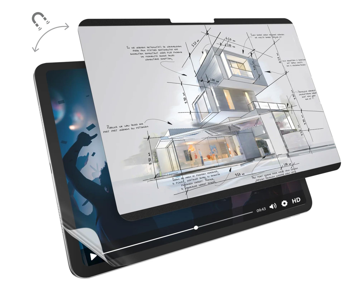 MAGEASY EasyPaper Pro 2-in-1 do iPad Air 11"(Transparent)