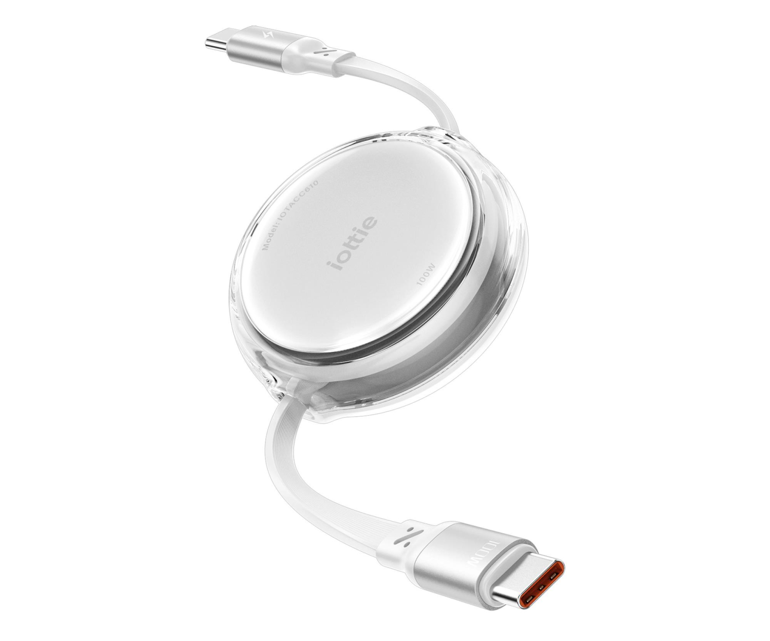 iOttie Retractable USB-C Cable 2 Pack 100W white