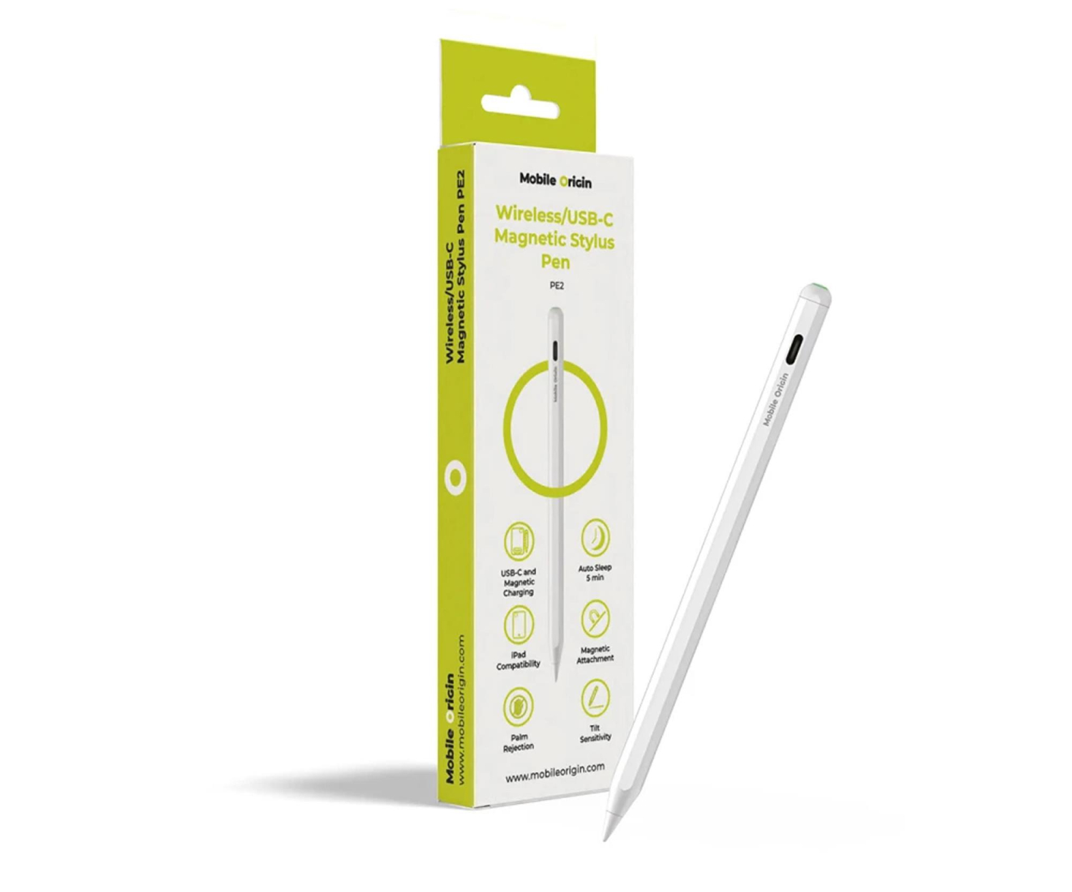 Mobile Origin Wireless/USB-C Magnetic Stylus Pen PE2
