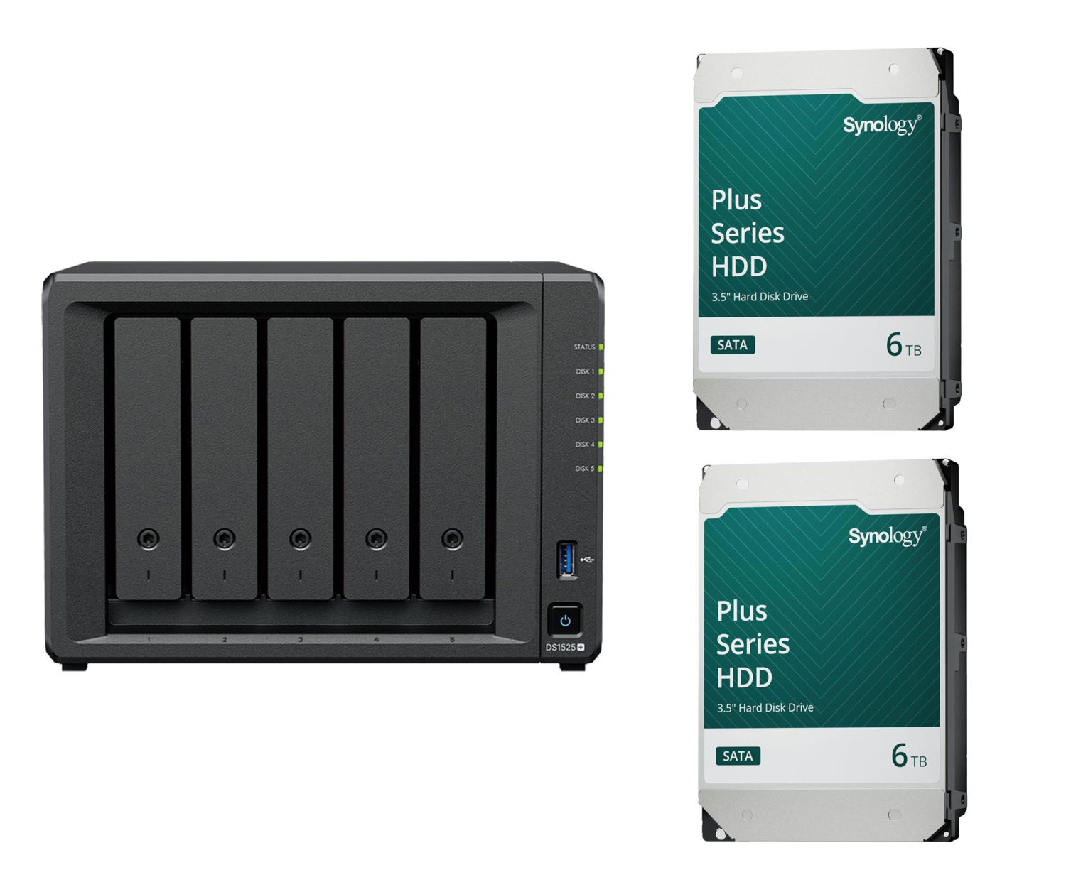 Synology DS1525+ (2x 6TB HDD HAT3300-6T)