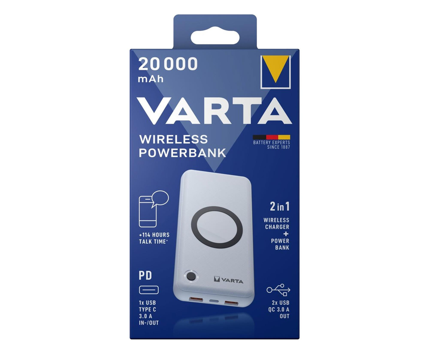 Varta Bezprzewodowy Power Bank 20000mAh