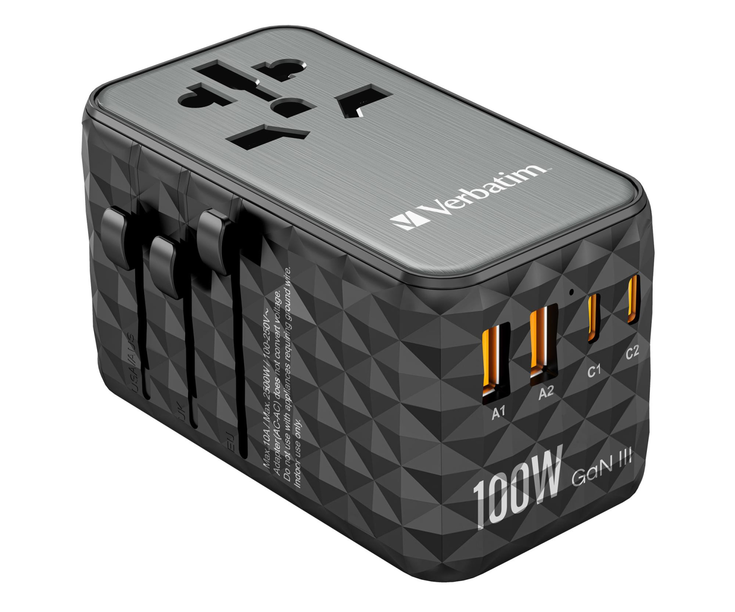 Verbatim Uniwersalny adapter podróżny UTA-06 GaN III USB-C PD 100W QC
