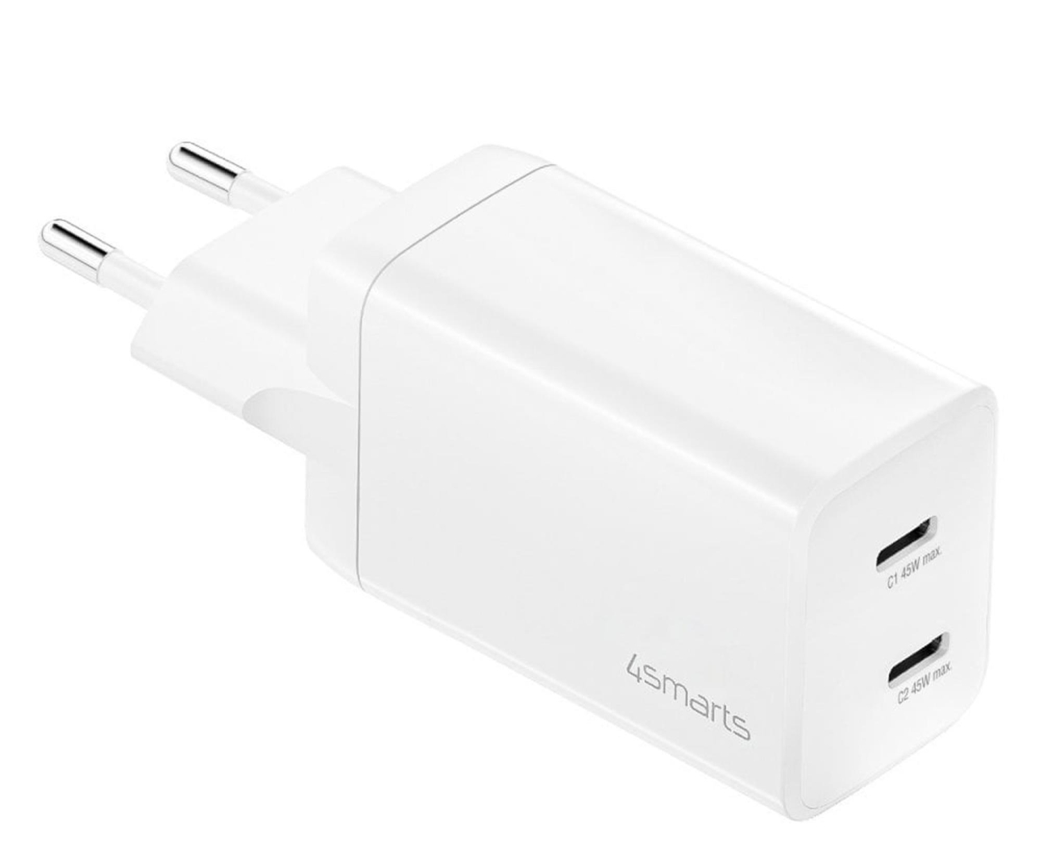 4smarts Wall Charger PDPlug Dual 45W GaN 2C white