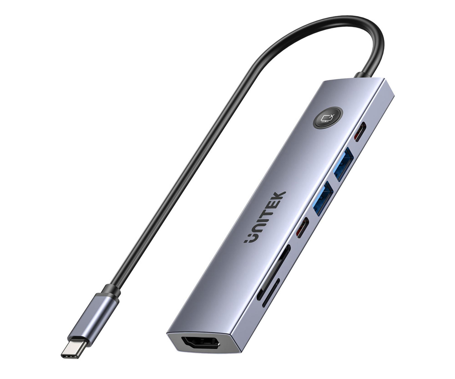 UNITEK HUB USB-C 7W1 PD 100W HDMI 2.0 Z ON/OFF