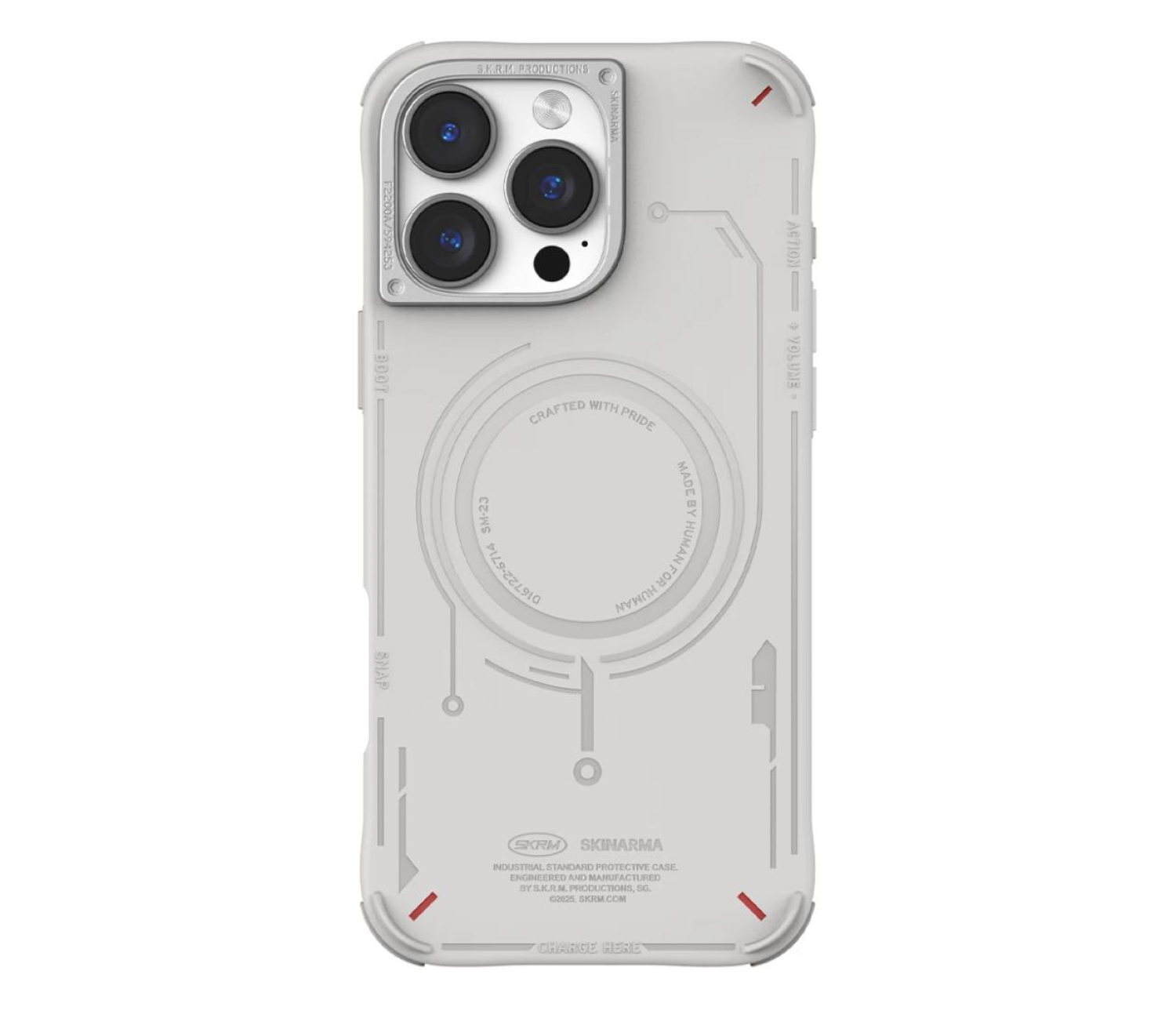 Skinarma Mecha Magnetic Charging do iPhone 16 Pro Max Jasnoszary
