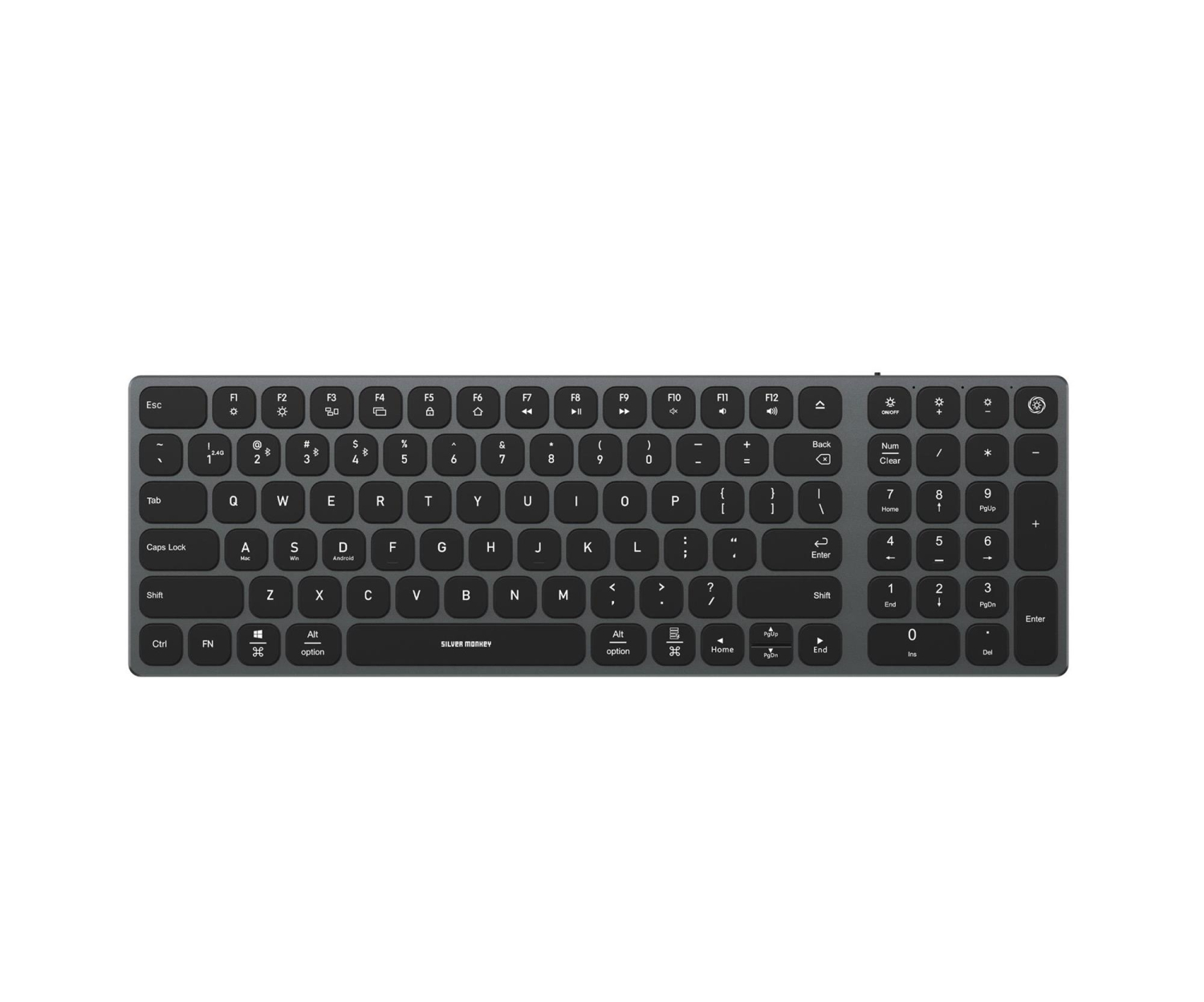 Silver Monkey Alu Keys Mini Premium Backlight Black