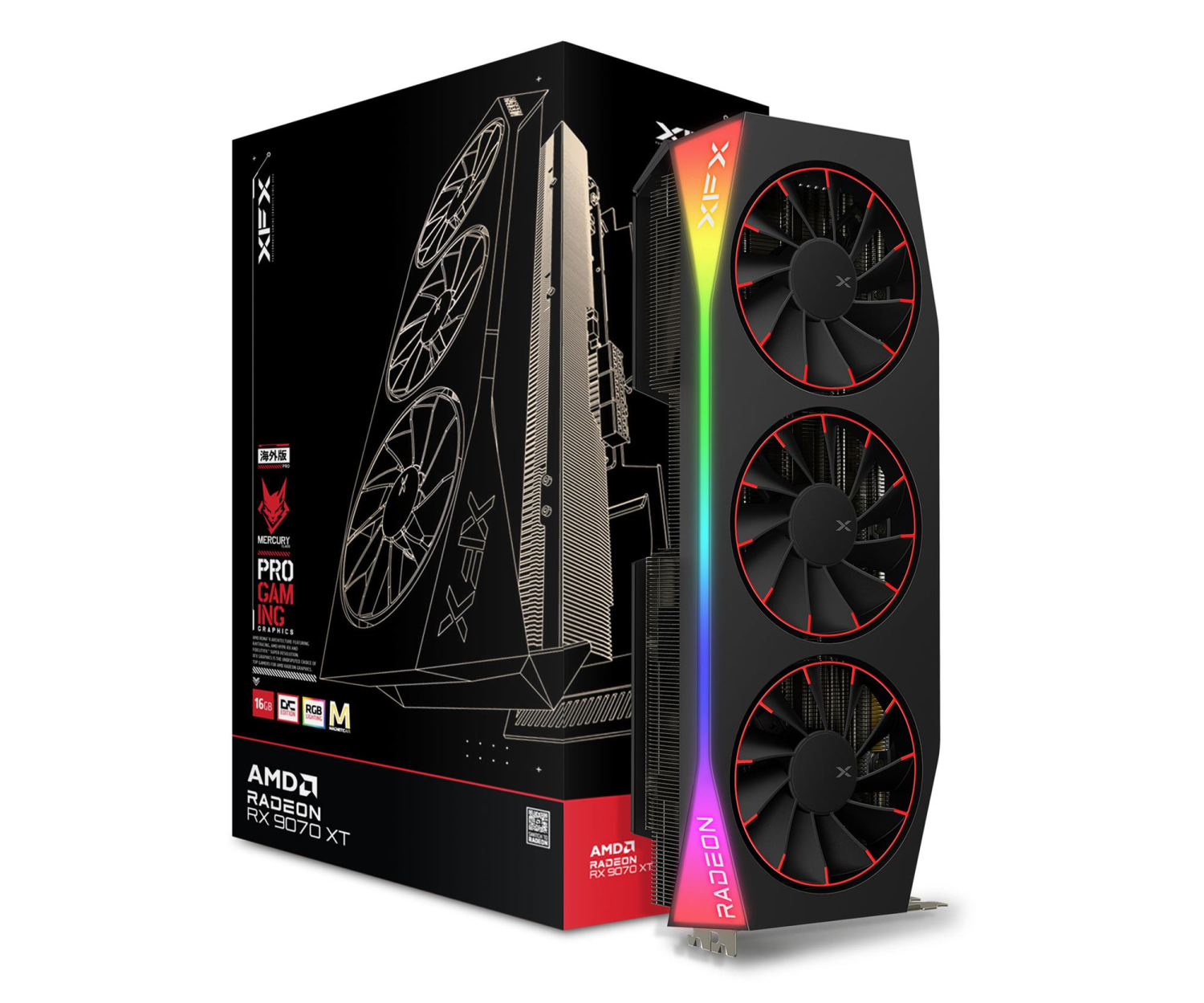 XFX Radeon RX 9070 XT Mercury Magnetic Air OC RGB 16GB