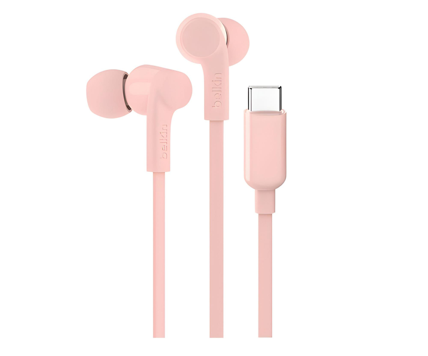 Belkin Przewodowe słuchawki douszne USB-C, różowe