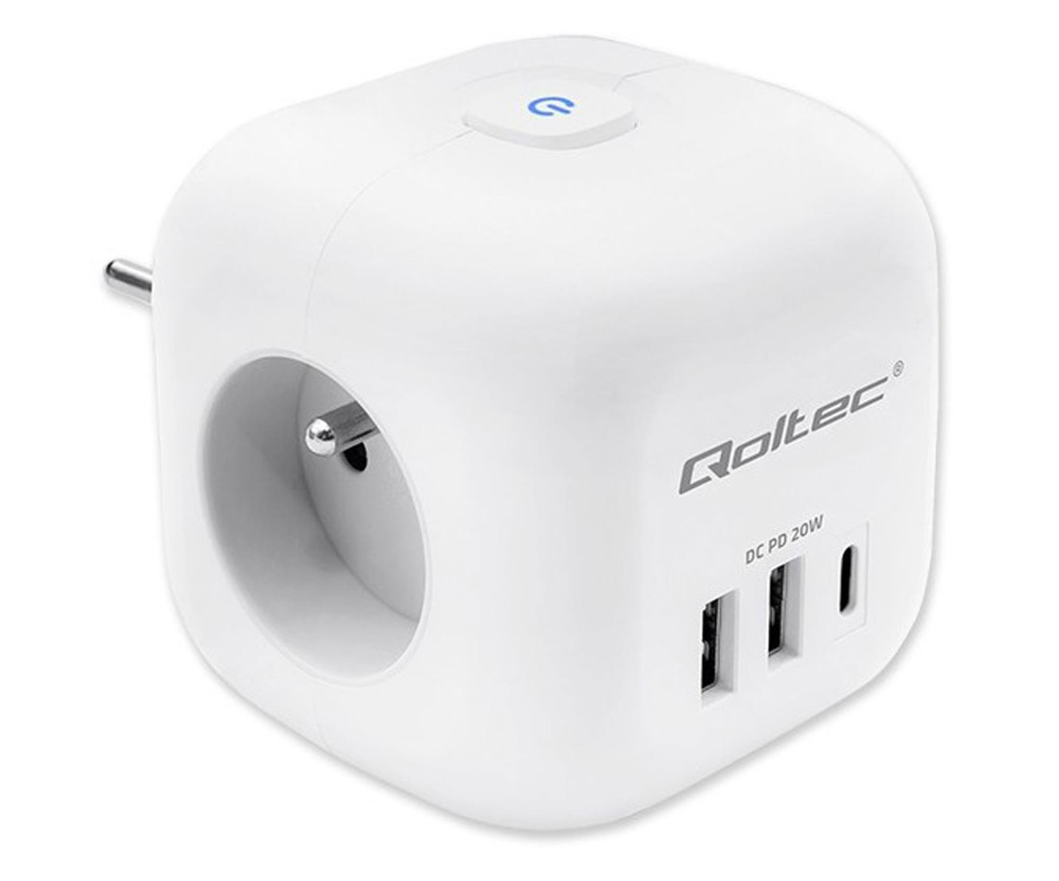 Qoltec Kostka zasilająca przedłużacz 6w1 3x AC/2x USB/1x USB-C