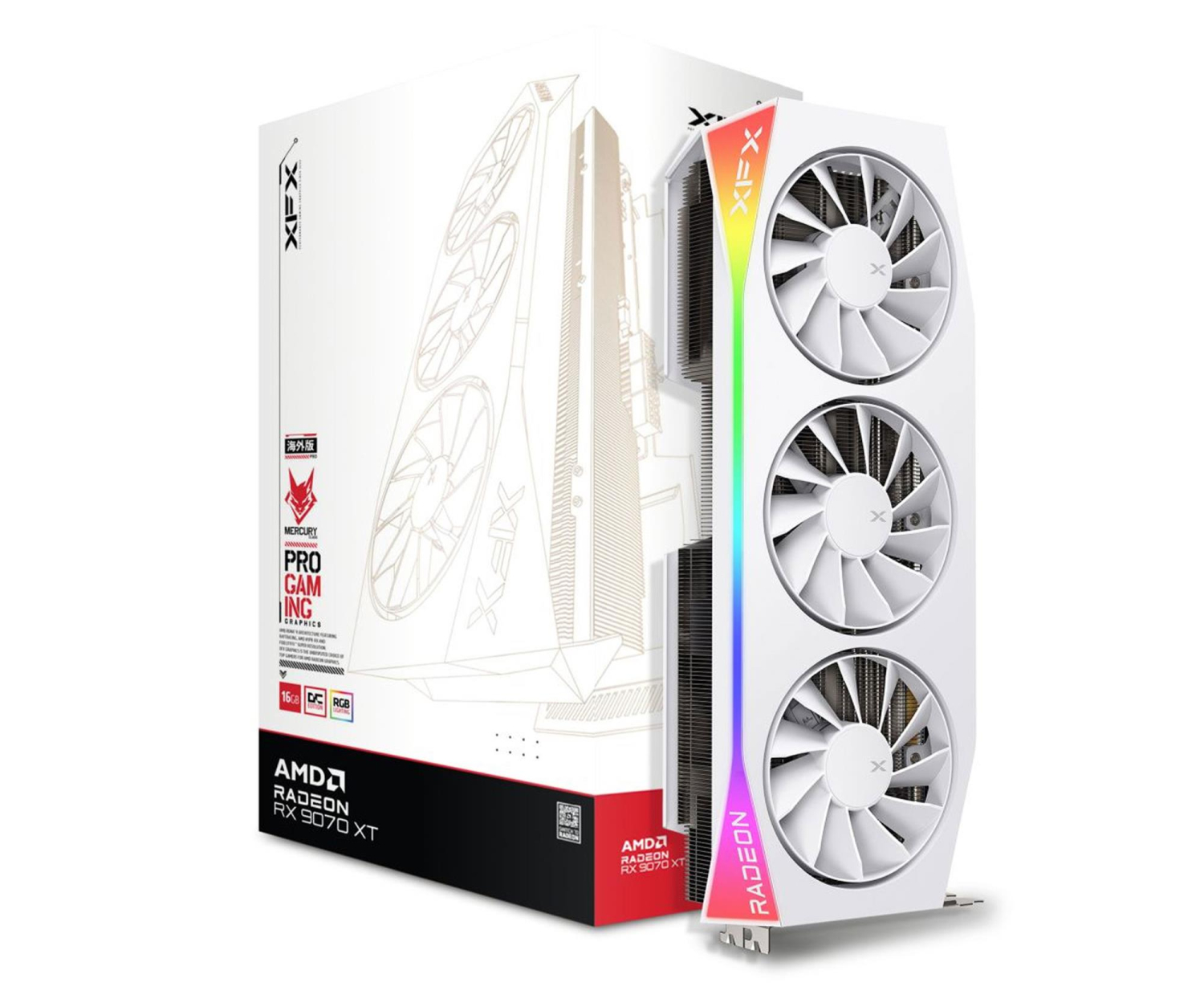 XFX Radeon RX 9070 XT Mercury OC RGB White 16GB GDDR6