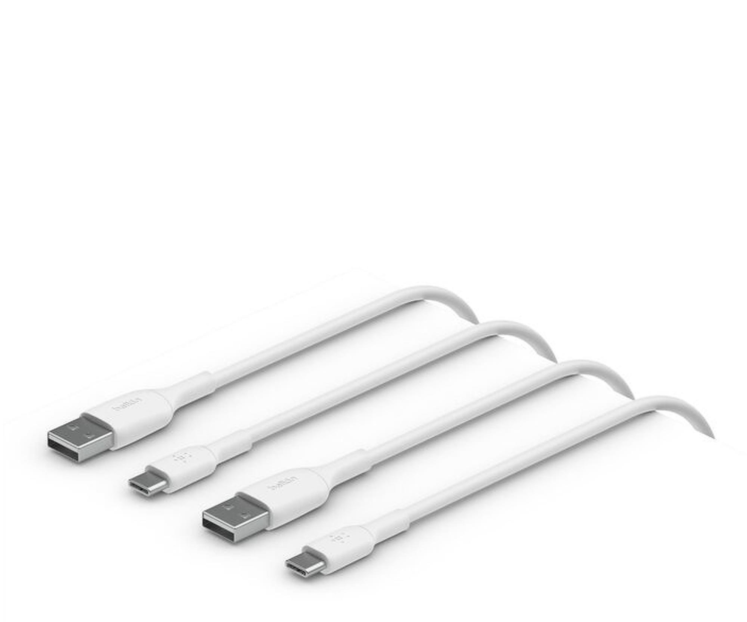 Belkin Kable USB-A na USB-C, 2m, białe, zestaw 2 szt.