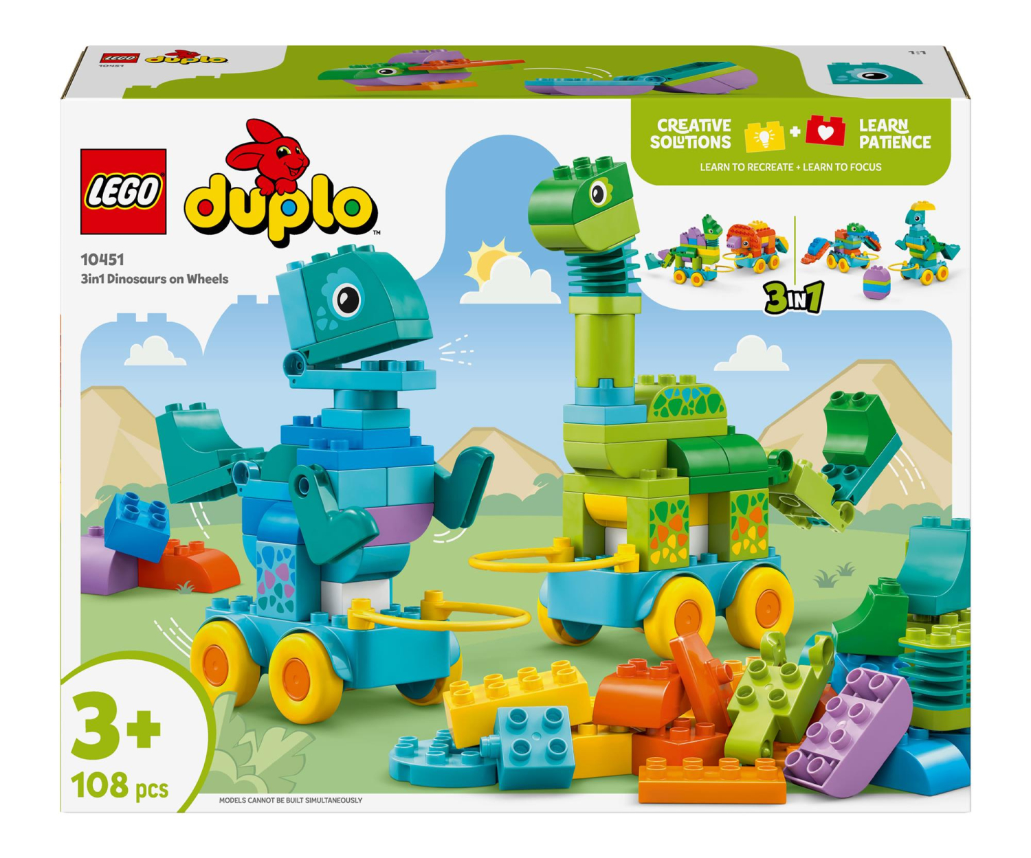 LEGO DUPLO 10451 3w1 dinozaury na kółkach - odbiór za 0 zł we wszystkich salonach x-kom i Neonet