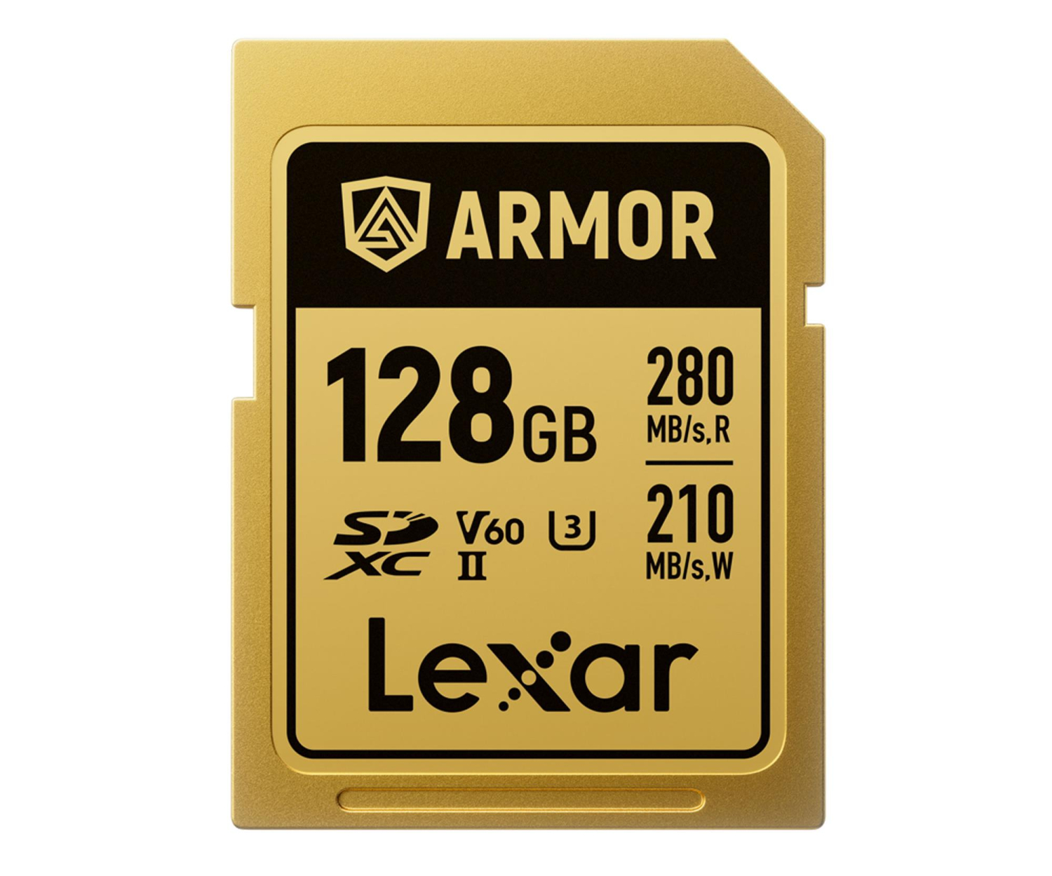 Karta pamięci Lexar SDXC ARMOR Gold UHS-II U3, Stainless Steel, IP68 R280/W210 (V60) 128GB