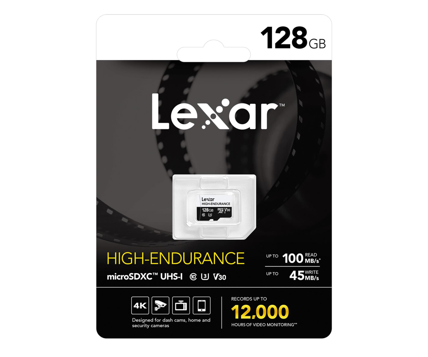Lexar 128GB microSDXC High-Endurance UHS-I C10 A1 V30 U3