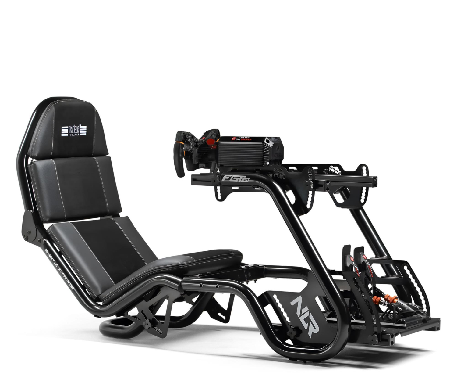Next Level Racing NLR-R003 F-GT Pro Formula And Gt Racing Simulator Cockpit Black Edition Wyścigowy do 150kg Skóra ECO