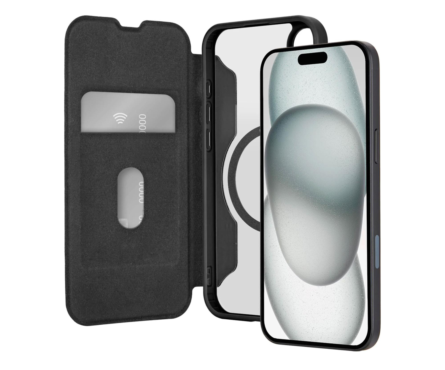 Puro Book Mag Case do iPhone 16 Czarny