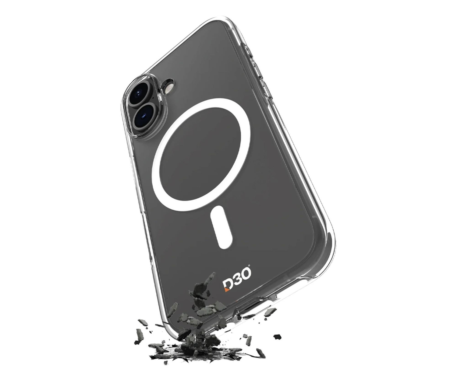 Puro Cover Impact Clear D3O Bio do iPhone 16 Przezroczysty