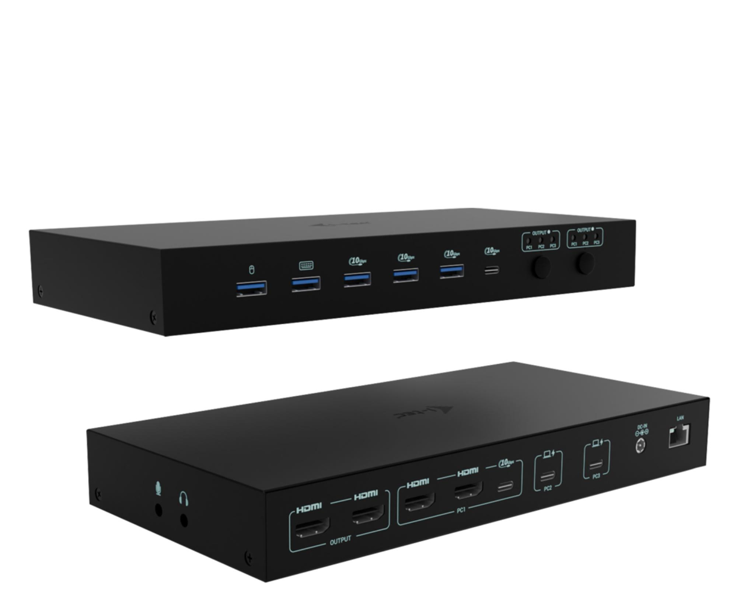 i-tec USB-C KVM Dock PRO Three Hosts 2x Video 2x PD max 92W
