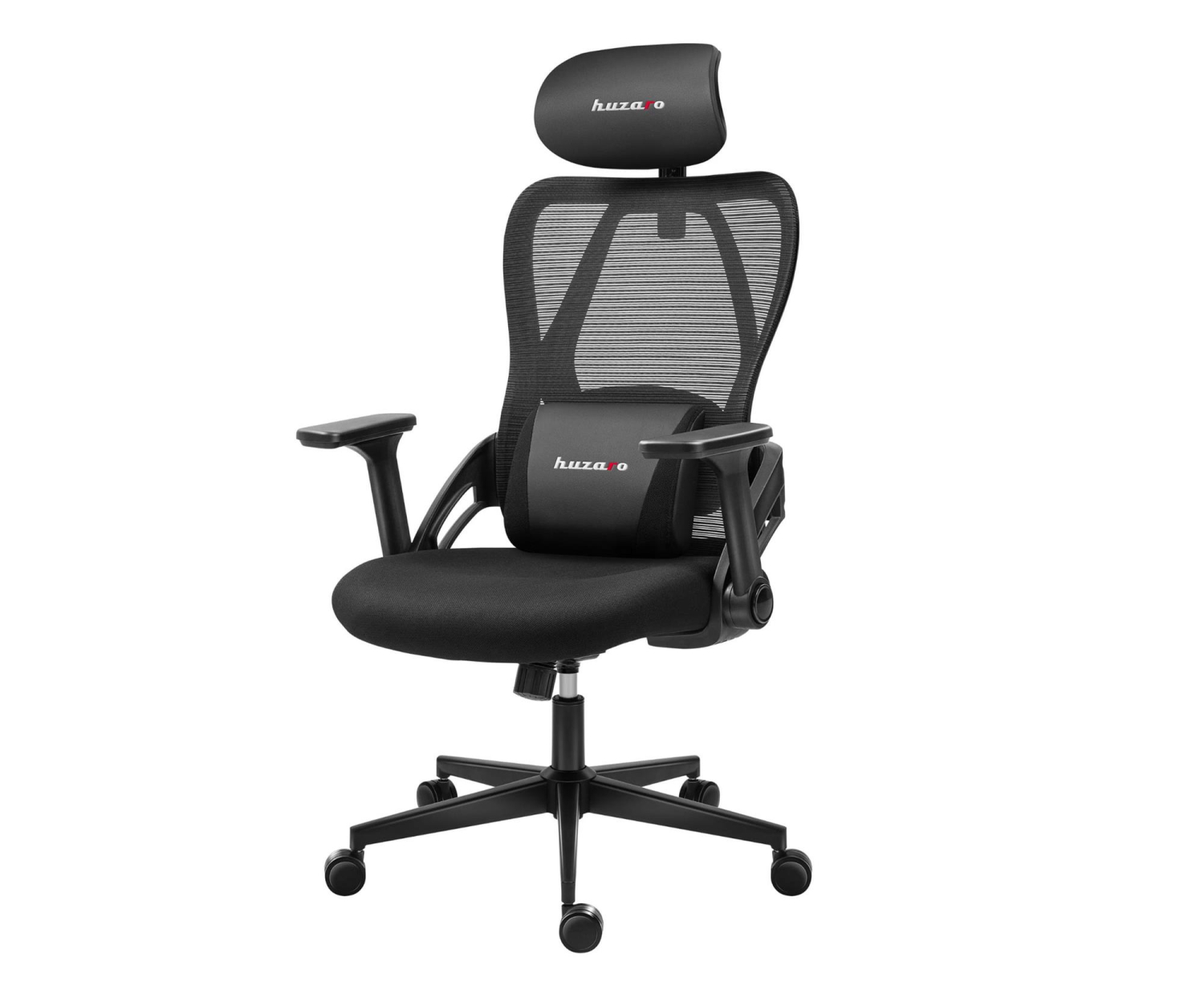 FOTEL biurowy OBROTOWY gamingowy HUZARO Czarny REGULOWANY ERGONOMICZNY