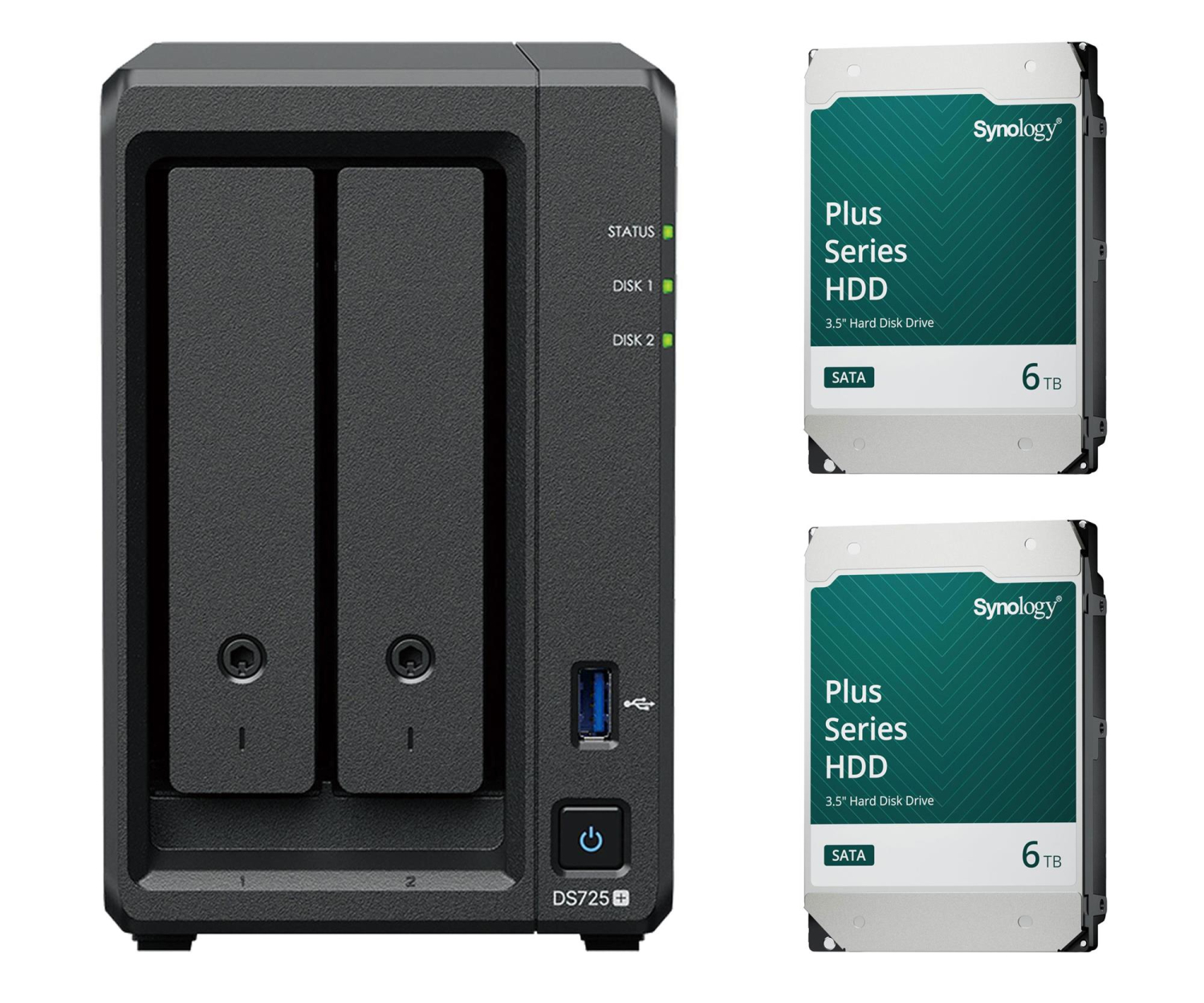 Synology DS725+ (2x 6TB HDD HAT3300-6T)