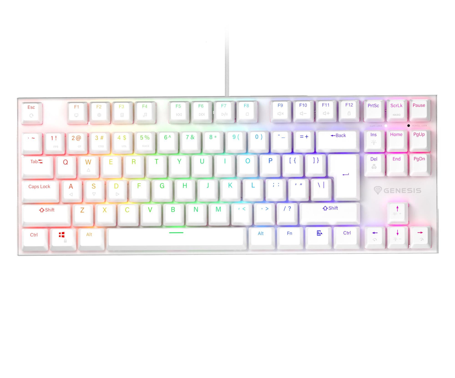 Genesis Thor 303 TKL RGB Outemu Peach Silent Biały