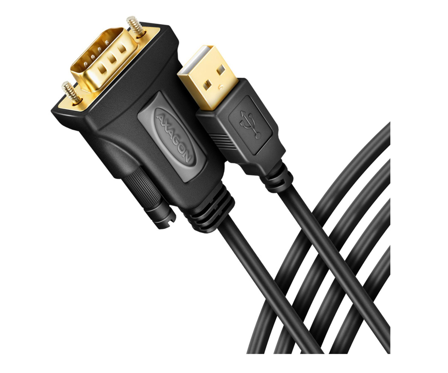 Axagon ADS-1PQN, USB-A 2.0 - RS-232 DB9-M FTDI adapter / kabel 1.5m