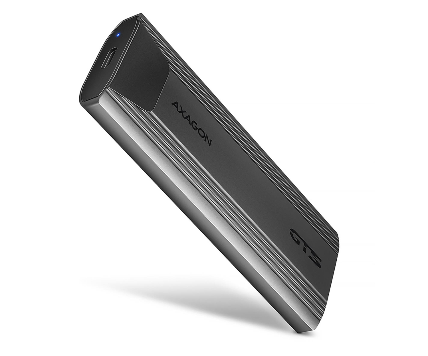 AXAGON EEM2-GTS2 Obudowa zewnętrzna aluminiowa bezśrubowa USB-C 3.2 Gen 2 M.2 NVMe & SATA SSD + USB-A - USB-C redukcja