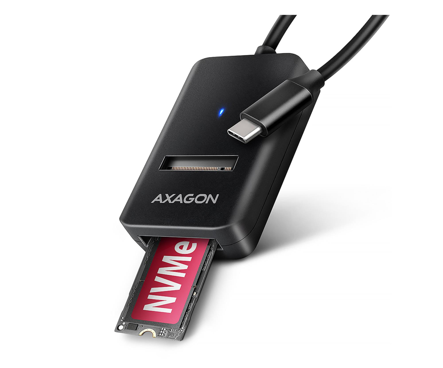AXAGON ADM2-CM Adapter USB3.2 Gen 2 M.2 NVMe/SATA SSD 10cm USB-C cable