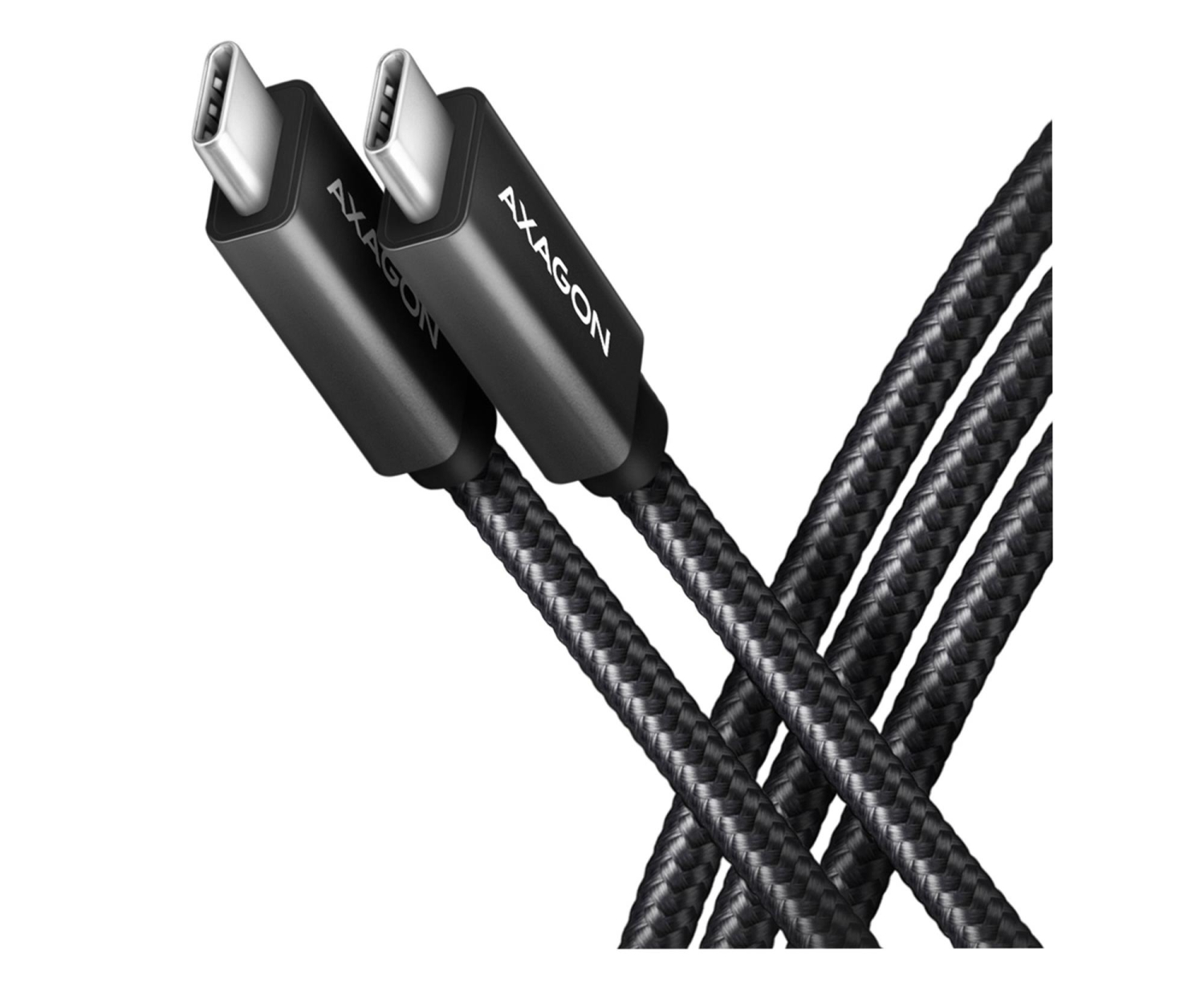 AXAGON BUCM32-CM05AB Kabel USB-C - USB-C 3.2 Gen 2 0.5m, PD 100W, 5A, 4K HD, ALU, oplot, czarny