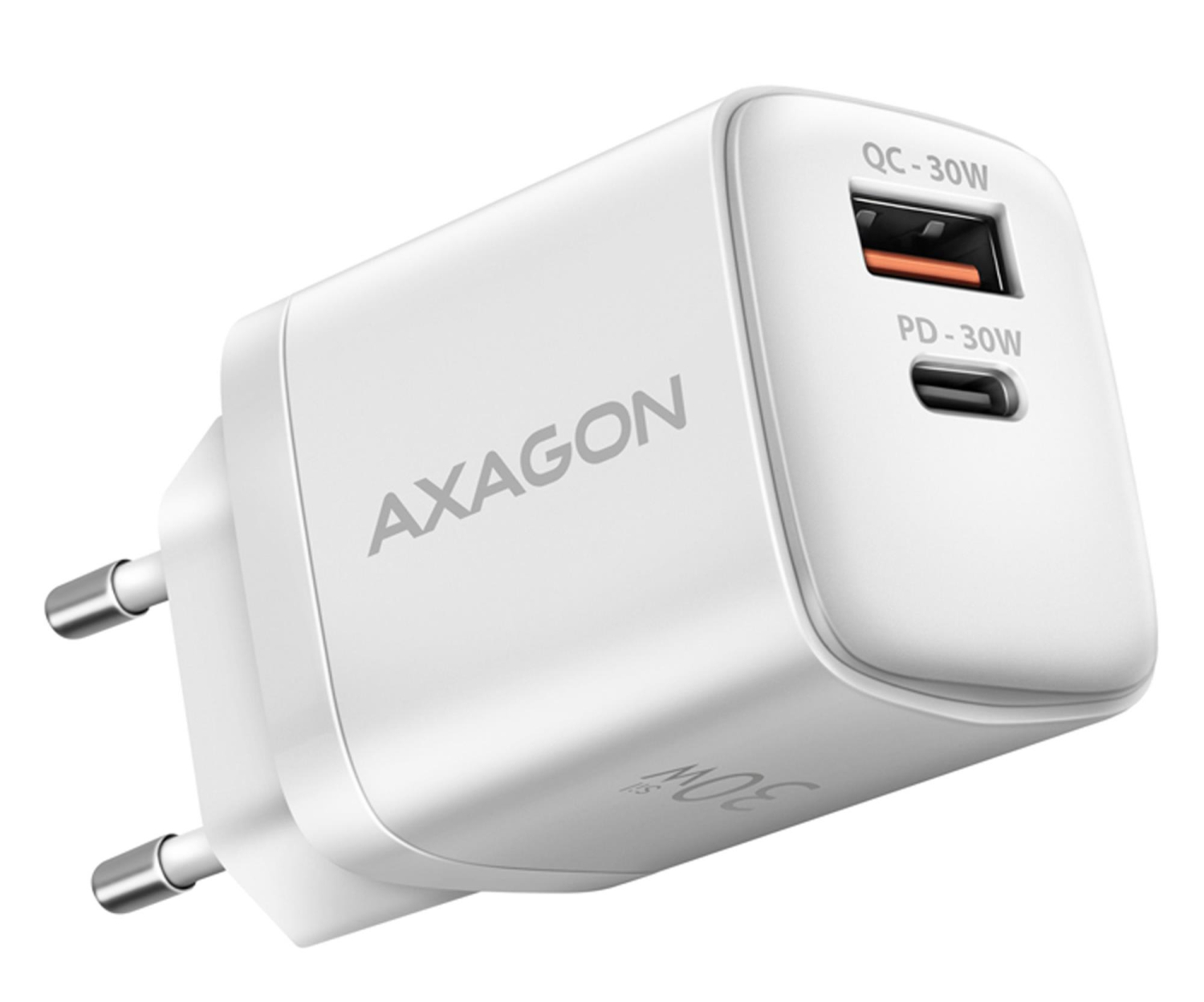 Axagon ACU-PQ30W, Sil 30W, 2x port, PD3.0/PPS/QC4+/SFC/AFC/Apple