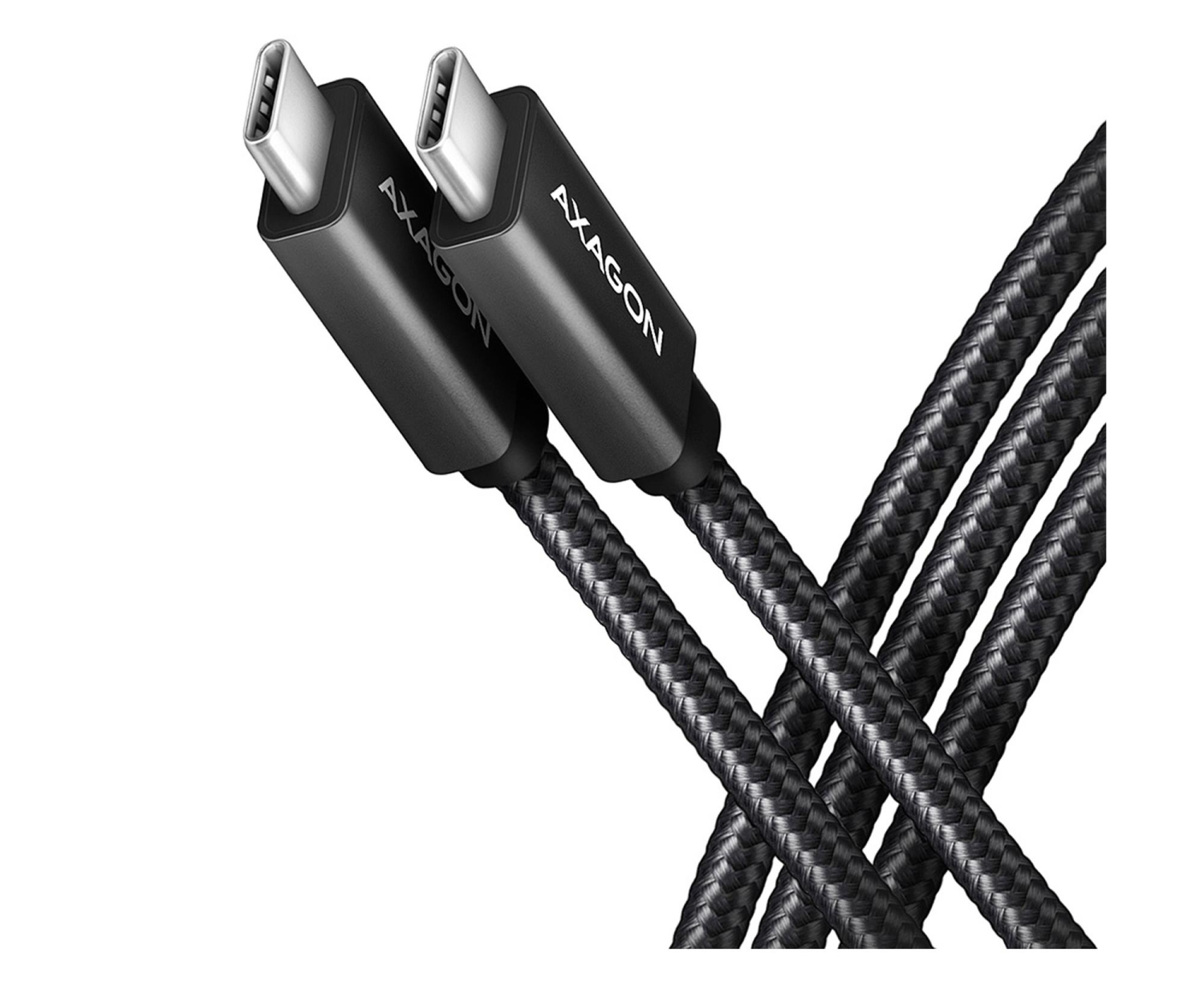 AXAGON BUCM32-CM10AB Kabel USB-C - USB-C 3.2 Gen 2, 1m, PD 100W, 5A, 4K HD, ALU, oplot, czarny