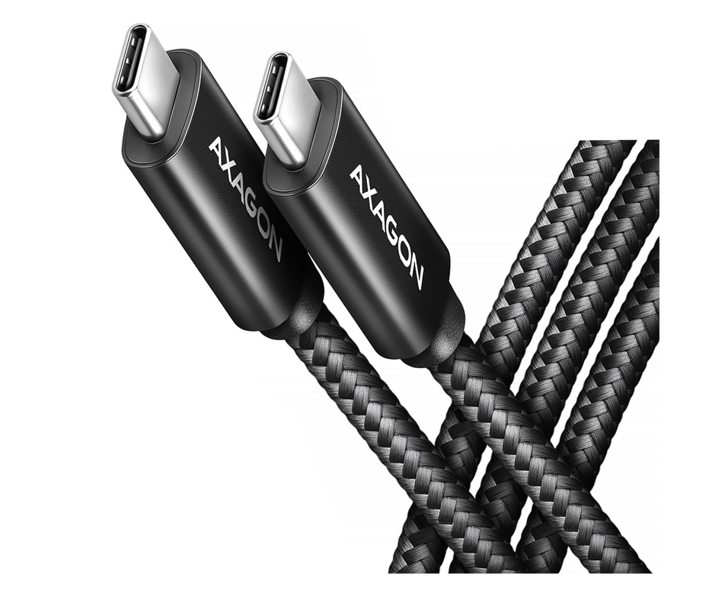 AXAGON BUCM4X-CM10AB Kabel USB-C - USB-C, USB4 Gen 3x2 1m, PD 240W, 8K HD, ALU, oplot Czarny