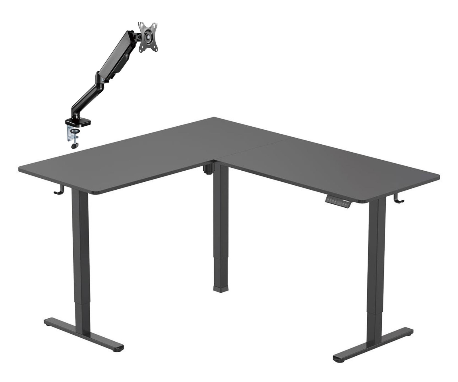 Silver Monkey Biurko elektryczne ECD-300 black + UM-600 (sprężyna gazowa)