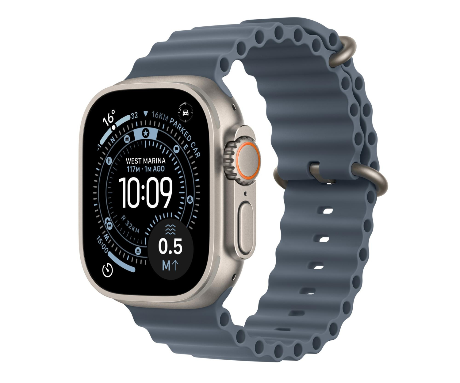 Apple Watch Ultra 3 Naturalny Tytan/Niebieski Pasek 5G