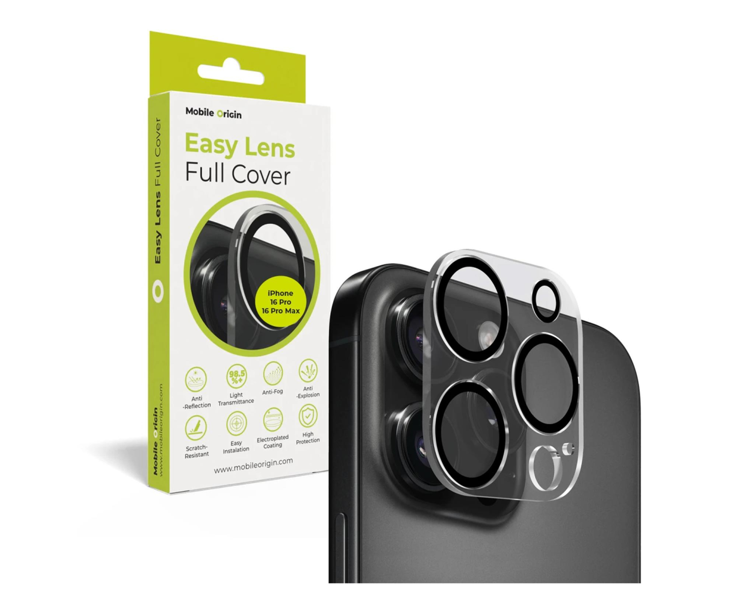 Mobile Origin Easy Lens full cover do iPhone 16 Pro / 16 Pro Max clear