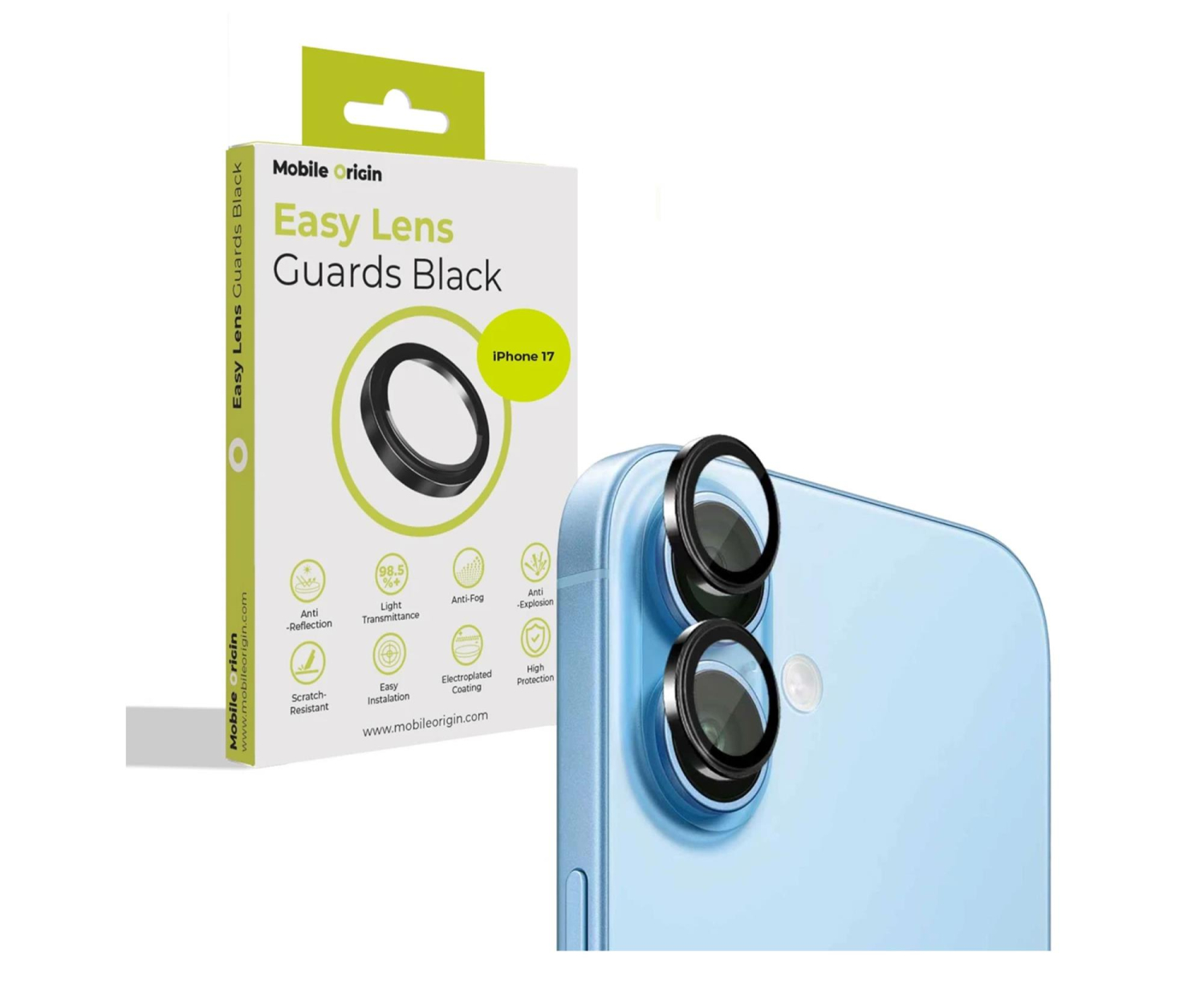 Mobile Origin Easy Lens Guards do iPhone 17 black
