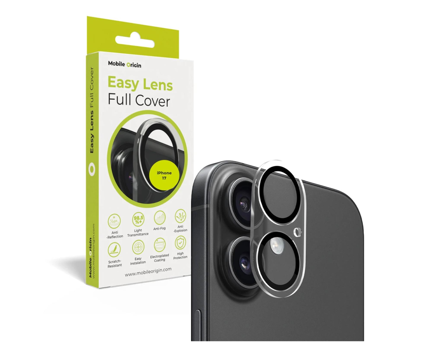 Mobile Origin Easy Lens full cover do iPhone 17 clear
