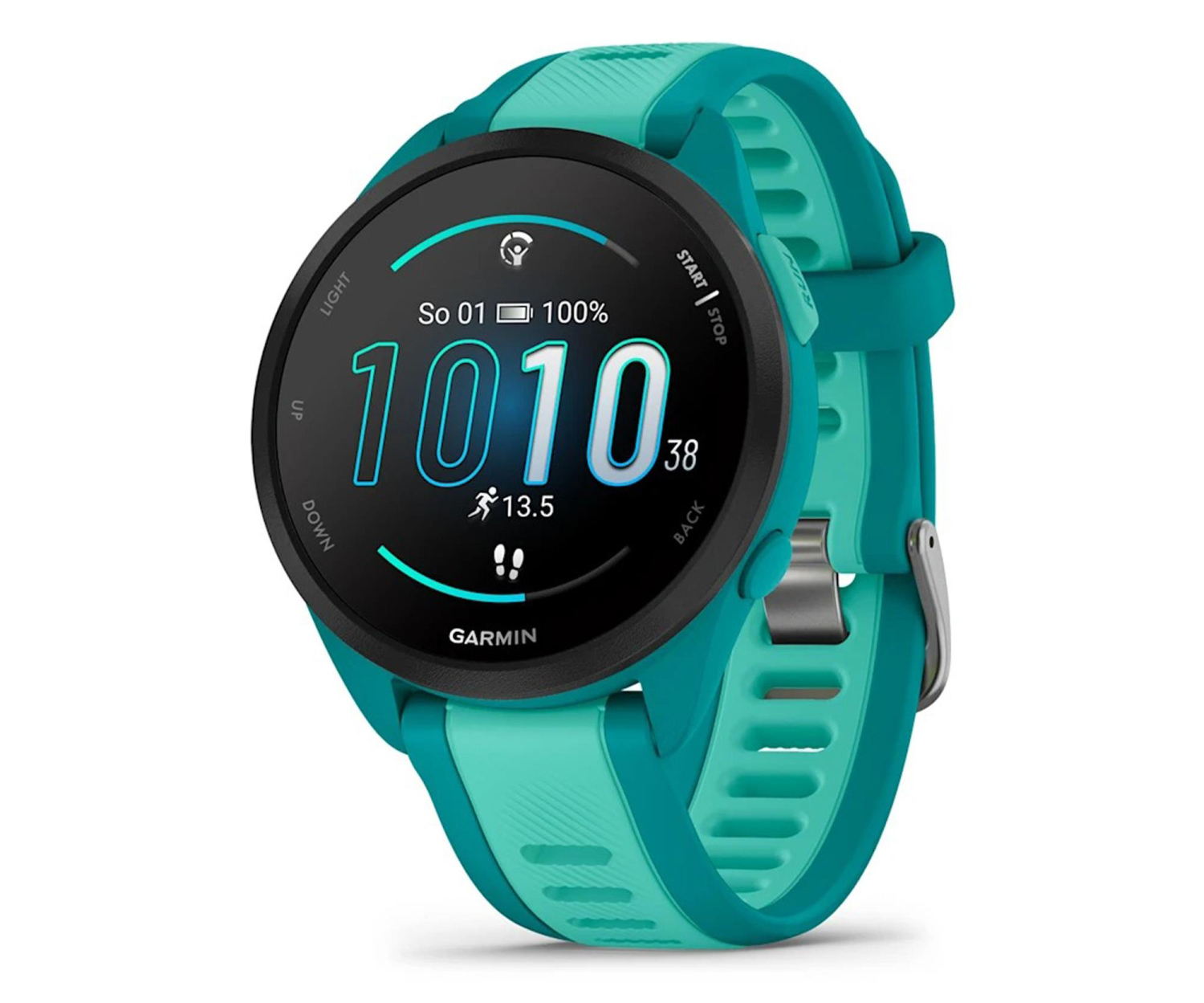 Zegarek sportowy Garmin Forerunner 165 Music AMOLED 43mm Turquoise/Aqua