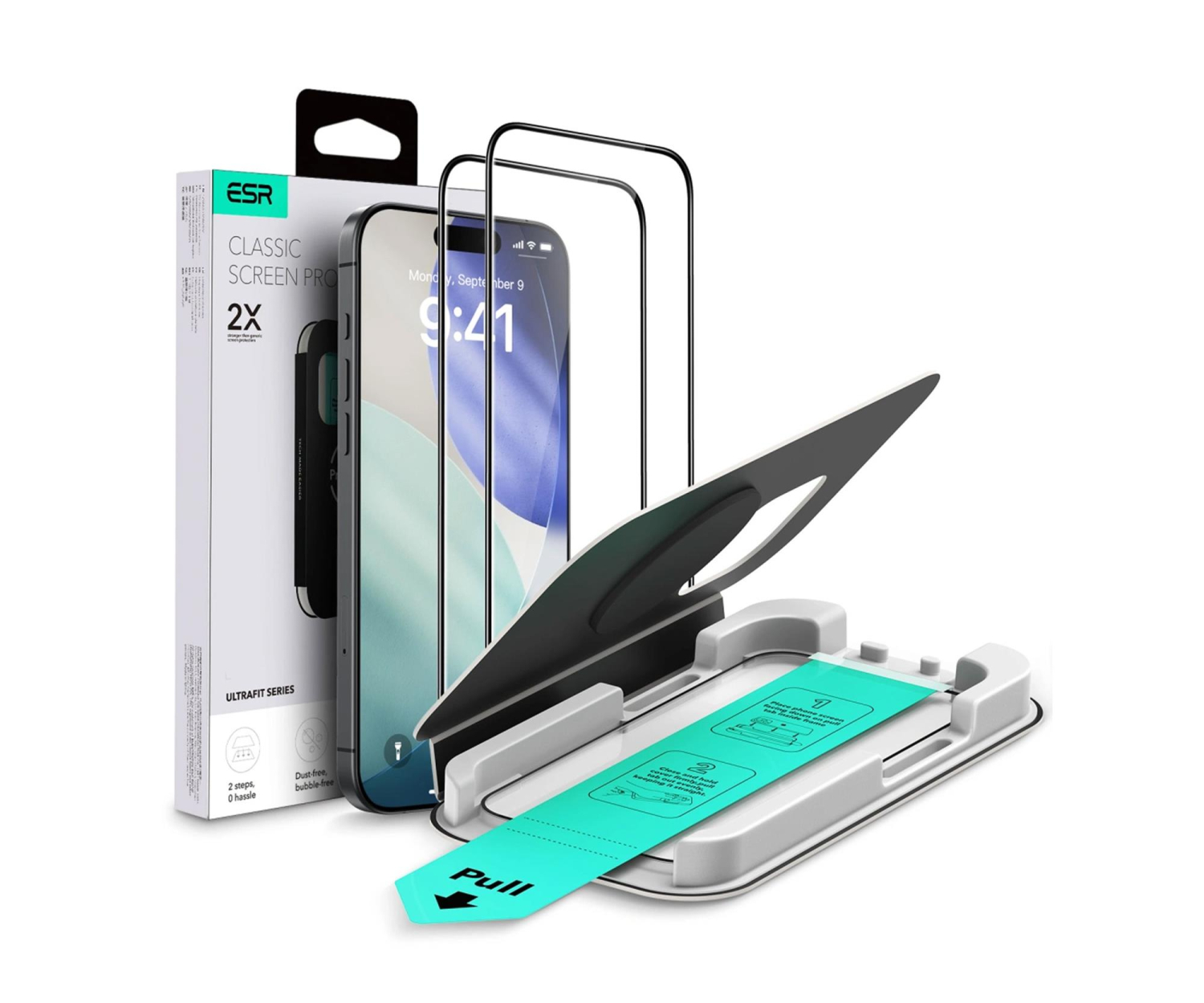 ESR Ultrafit Tempered Glass 2-Pack do Iphone 16 Pro / 17 Clear