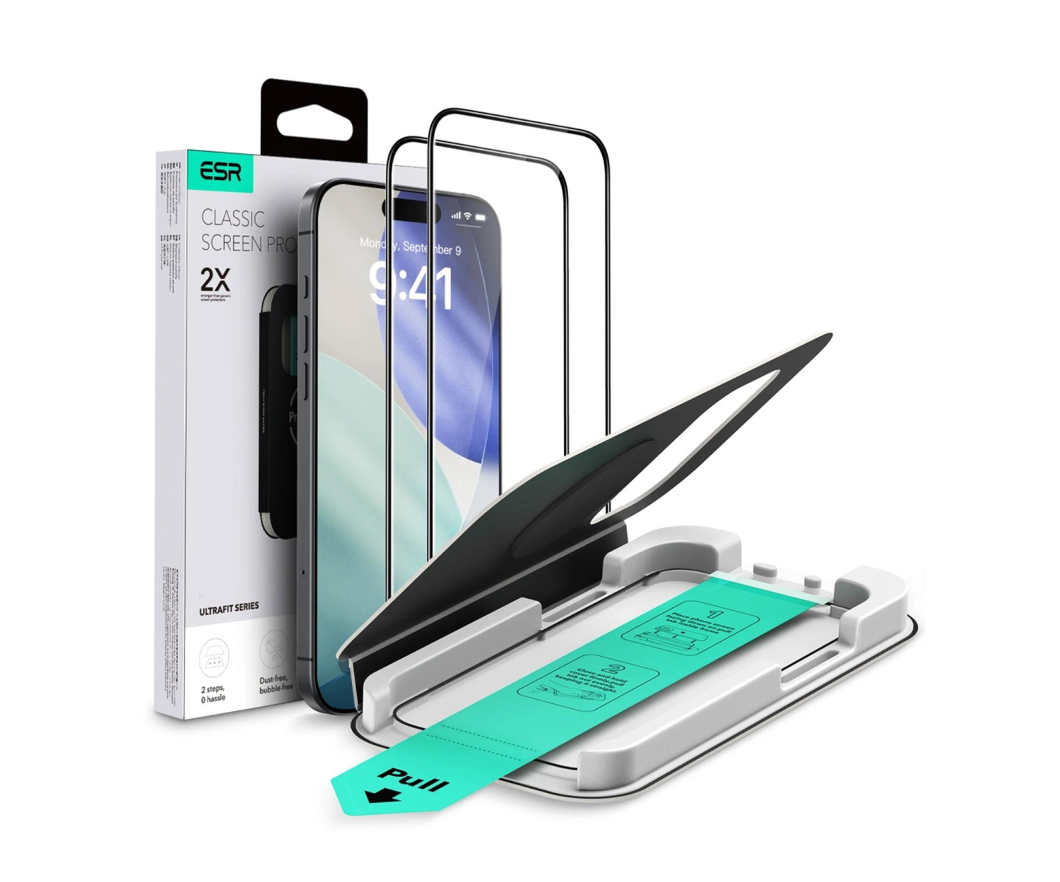ESR Ultrafit Tempered Glass 2-Pack do Iphone 17 Pro Clear