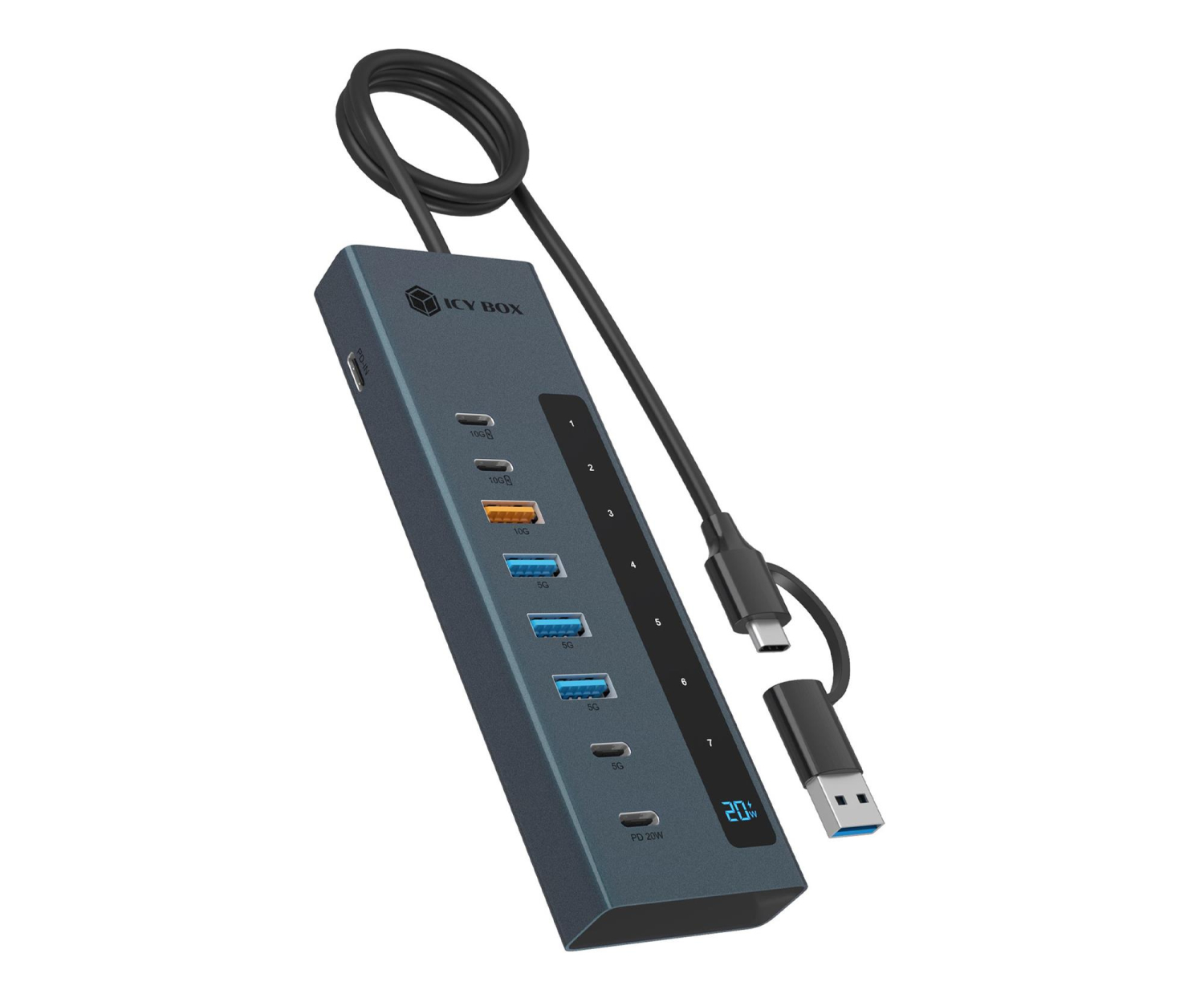 ICY BOX combo 9w1 10xUSB PD 100W