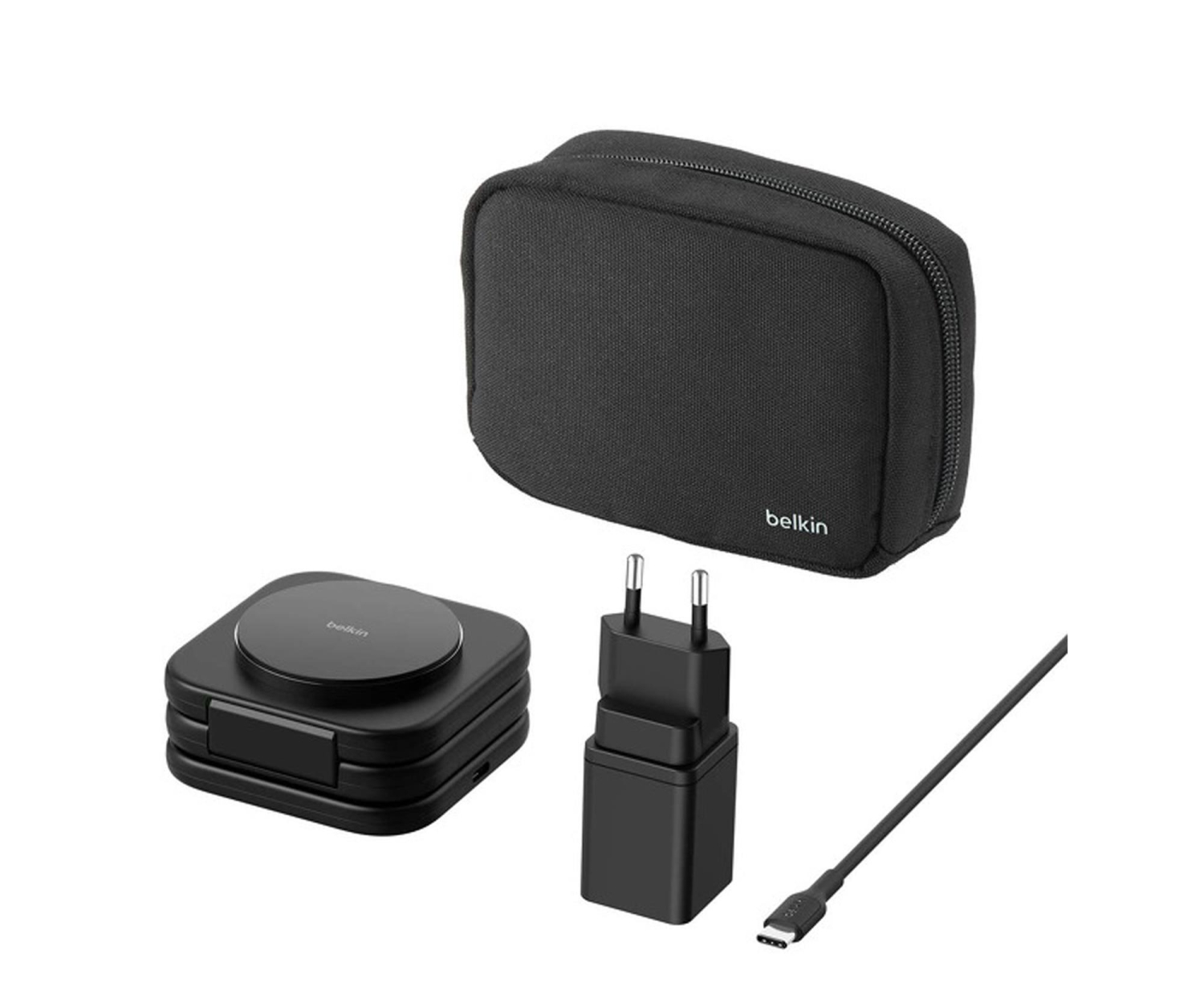 Belkin Podróżna magnetyczna podkładka ładująca 3w1 15W, czarna