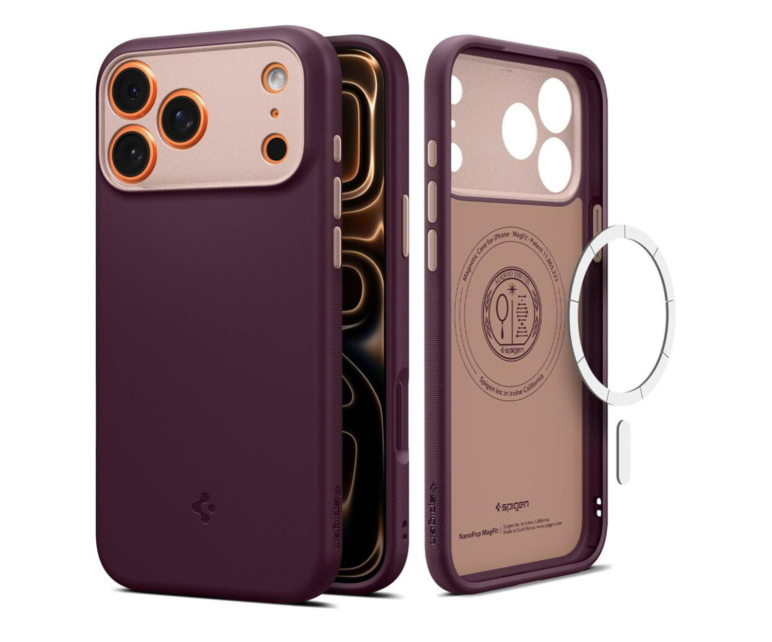 Spigen Nano Pop Mag Magsafe do Iphone 17 Pro Max Burgundy Bean